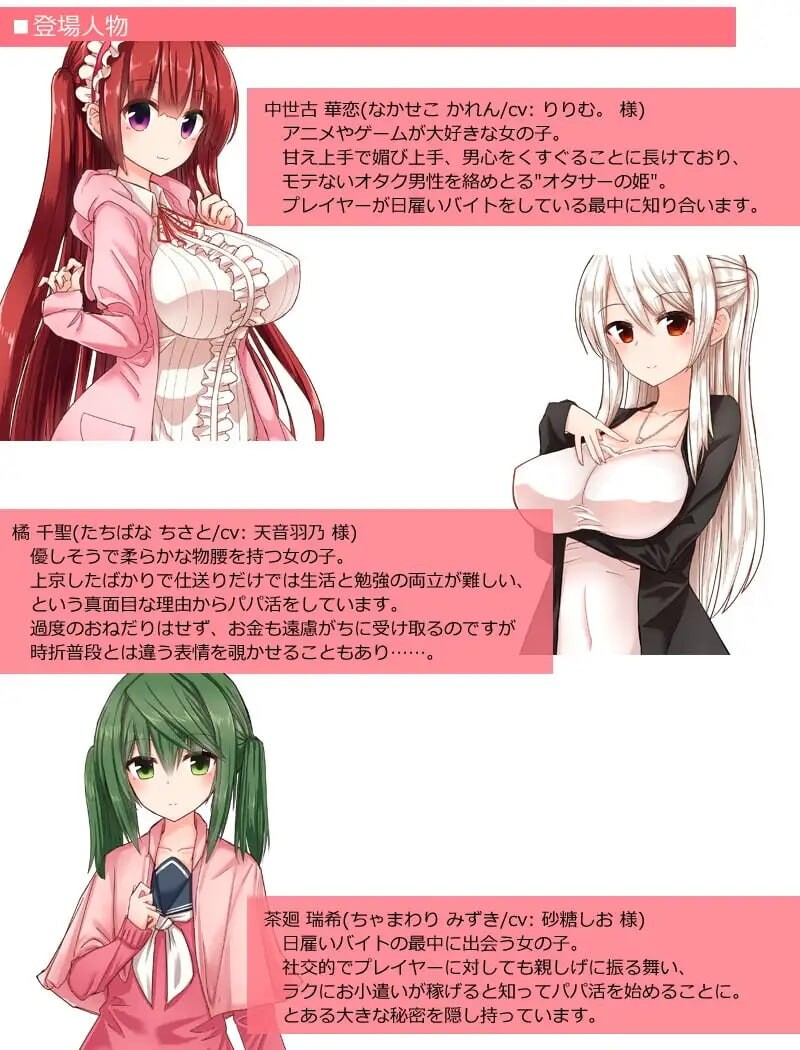 [SLG汉化PC]全员女主角都瞄准了你的钱包！～赚钱供奉女孩子的“爸爸活”SLG ヒロイン全員お財布狙い!～お金を稼いで女の子に貢ぐパパ活SLG [FM/BD 1G]